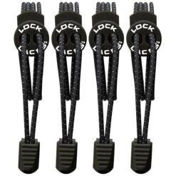 Lock Laces Elastic No Tie Shoelaces 2 Pack Black
